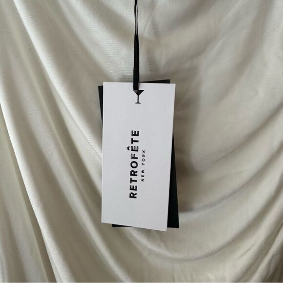 NWT Retrofete Vivienne Skirt White jersey draped maxi Revolve Sz M - Picture 8 of 9